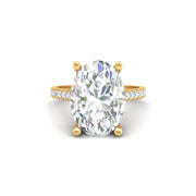 7 Ct Oval Moissanite Women Engagement Rings 14K White Gold Plated